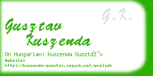 gusztav kuszenda business card